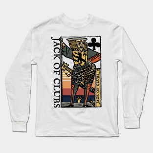 Vintage Character of Playing Card Jack of Clubs Long Sleeve T-Shirt